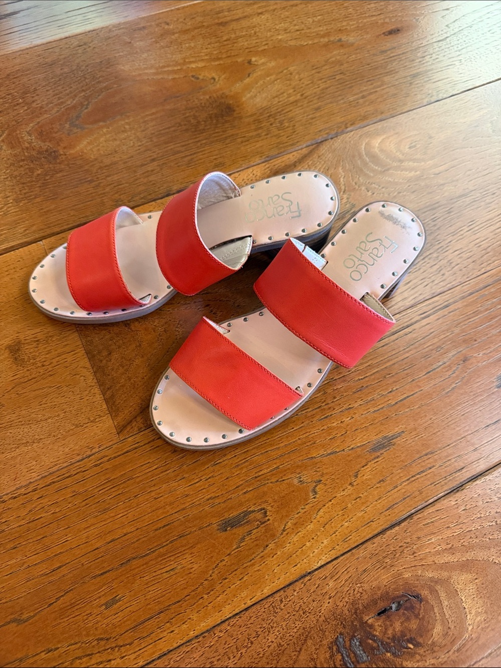 Franco Sarto Orange Block Heel Sandals